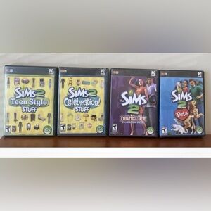 The Sims 2 (Lot of Four) Two Expansion Packs (PC CD ROM) Games 2005 - 2007
